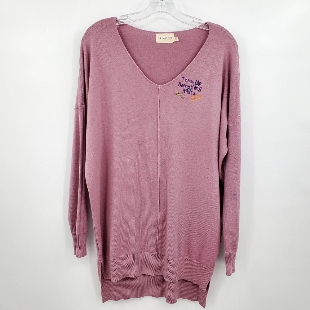 Dreamers Throw Me Something Mista VNeck Soft Long Sleeve Top